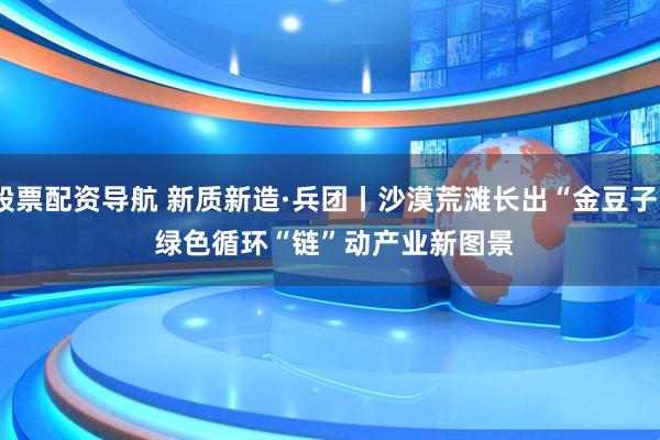 股票配资导航 新质新造·兵团丨沙漠荒滩长出“金豆子” 绿色循环“链”动产业新图景